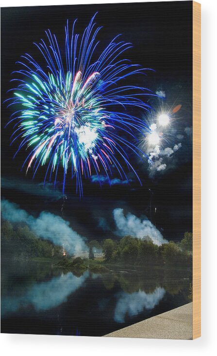 Fireworks Wood Print featuring the photograph Celebration II by Greg Fortier