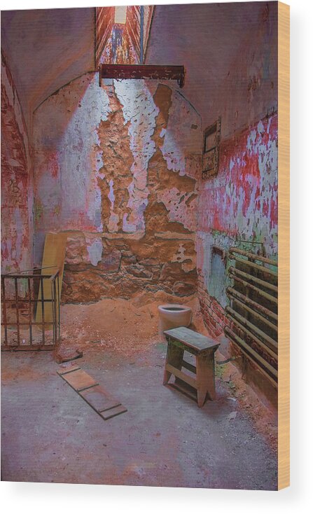Eastern State Penitentiary Wood Print featuring the photograph Cell And Glow by Tom Singleton