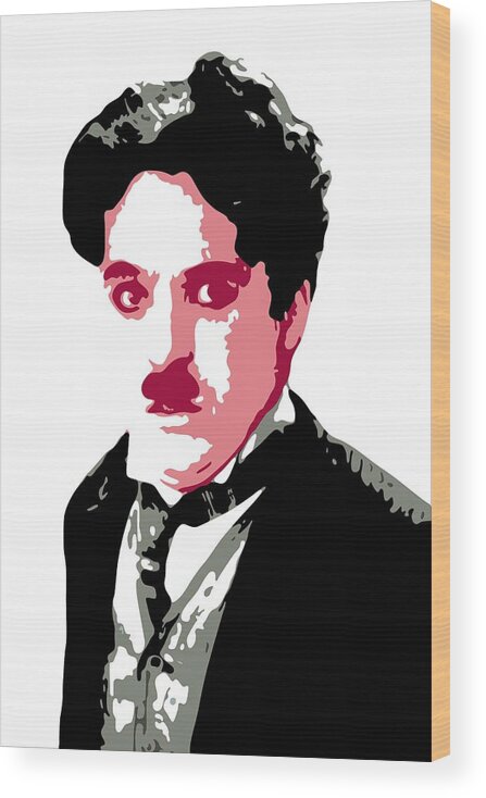 Charlie Chaplin Wood Print featuring the digital art Charlie Chaplin by DB Artist