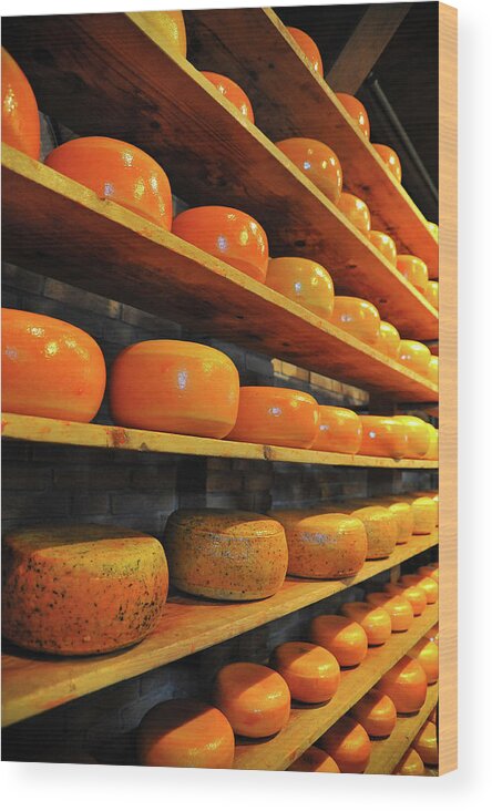 Cheese Photographs Wood Print featuring the photograph Cheese in Holland by Harry Spitz