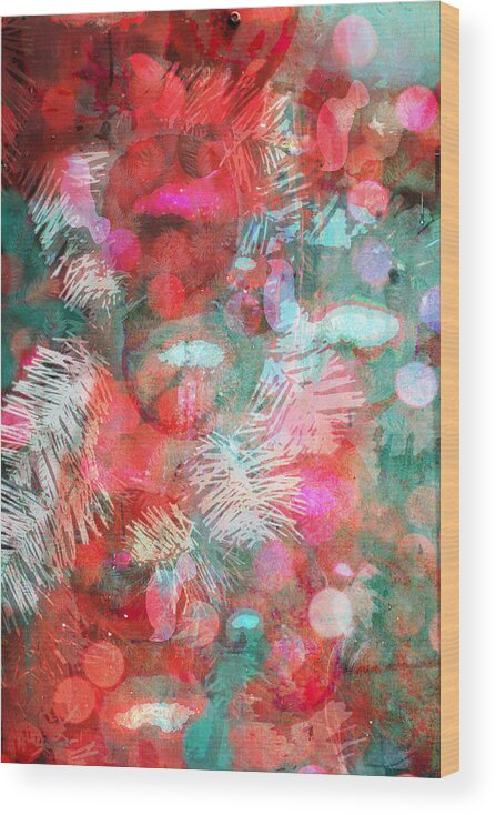 Christmas Wood Print featuring the photograph Christmas Impressions In Red by Suzanne Powers