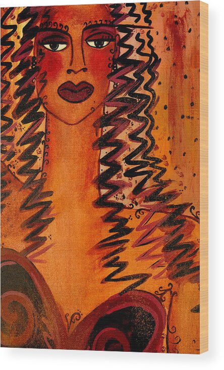 Cigar Wood Print featuring the painting Cigar Makers Daughter by Helen Gerro