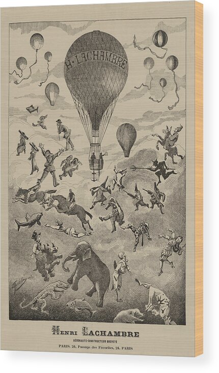 Vintage Wood Print featuring the drawing Circus Balloon by Vintage Pix