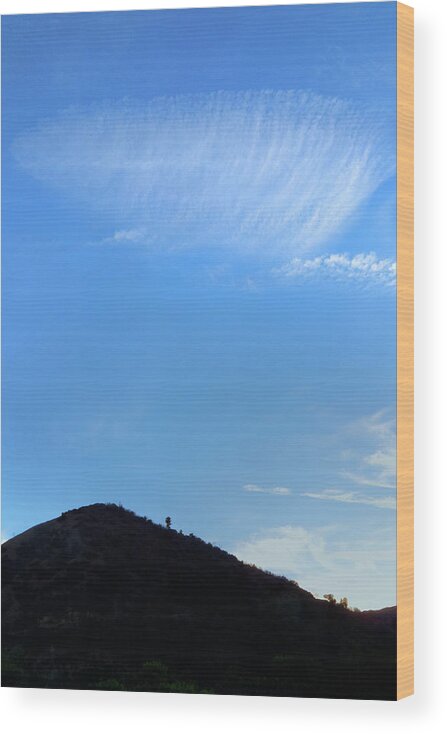 Cirrus Clouds Wood Print featuring the photograph Cirrus Clouds and Blue Sky by Ram Vasudev