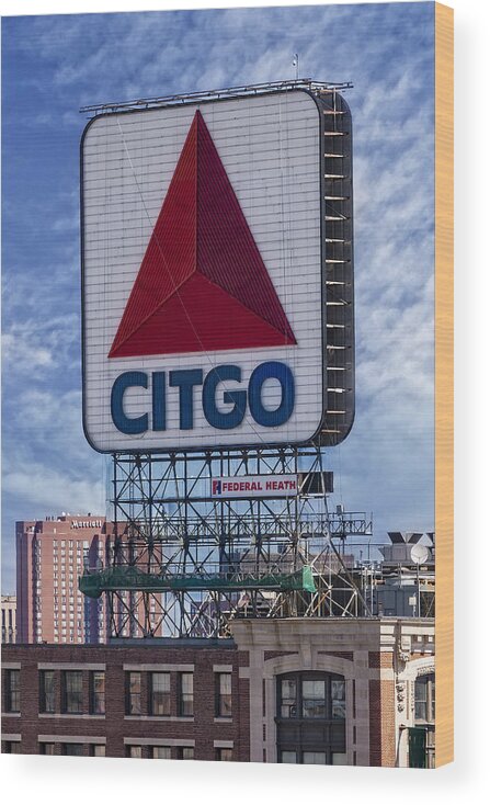 Citgo Wood Print featuring the photograph Citgo Sign Kenmore Square Boston by Susan Candelario
