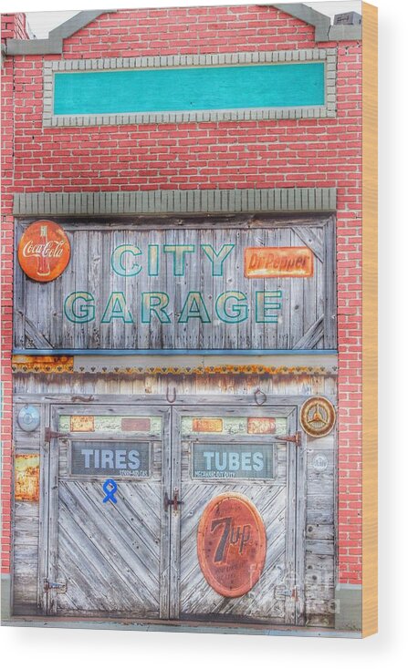 Old Town Wood Print featuring the photograph City Garage by Toma Caul