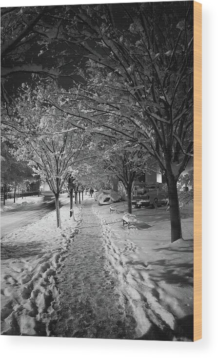 Sidewalk Wood Print featuring the photograph City Sidewalks by Ben Shields