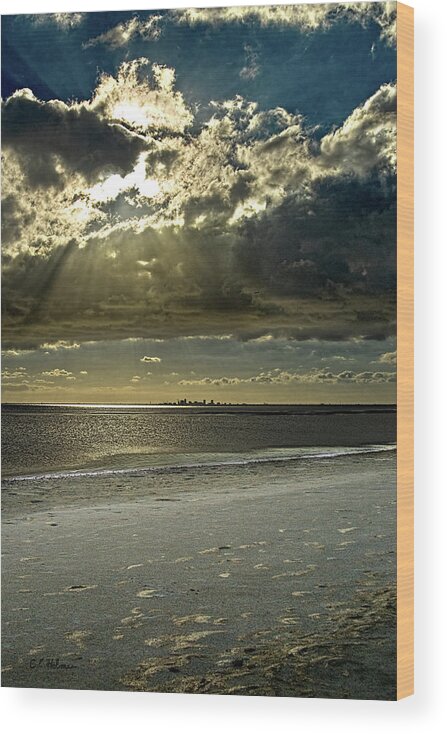 Beach Wood Print featuring the photograph Clouds Over The Bay by Christopher Holmes