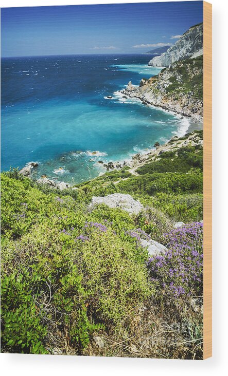 Landscape Wood Print featuring the photograph Coast of Greece by Jelena Jovanovic