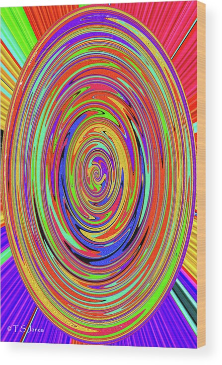 Color Drawing Abstract #7 Wood Print featuring the digital art Color Drawing Abstract #7 by Tom Janca