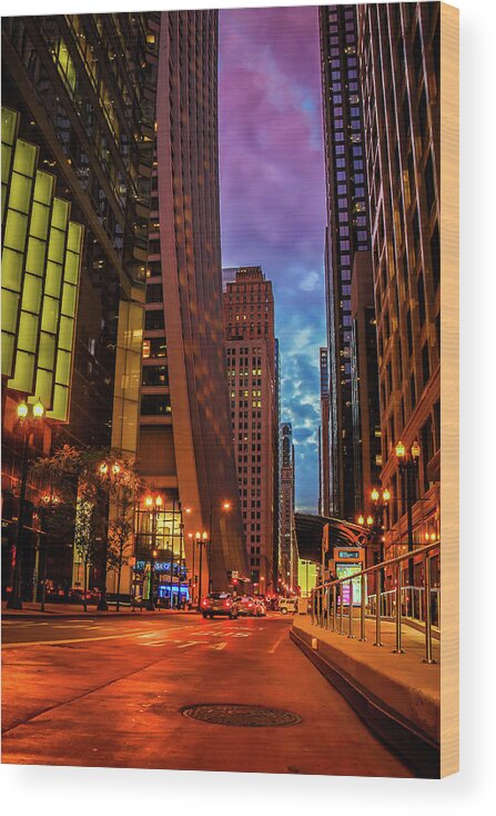 Chicago Wood Print featuring the photograph Color of Night by Tony HUTSON