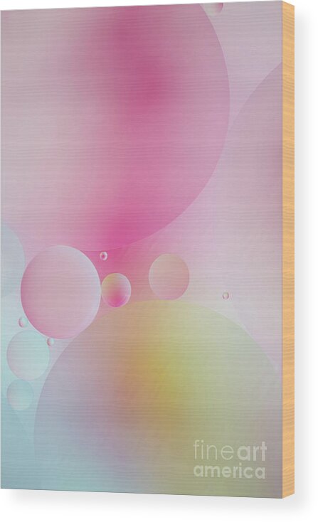 Abstract Wood Print featuring the photograph Colorful bubbles by Elena Nosyreva