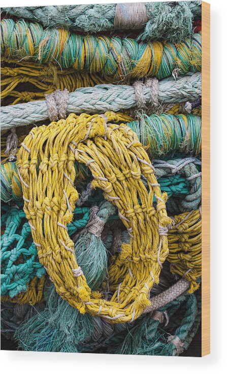 Oregon Wood Print featuring the photograph Colorful Fishing Nets by Carol Leigh