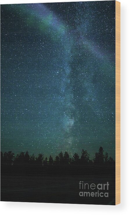 Milky Way Wood Print featuring the photograph Colors over the Milky Way by Lori Dobbs