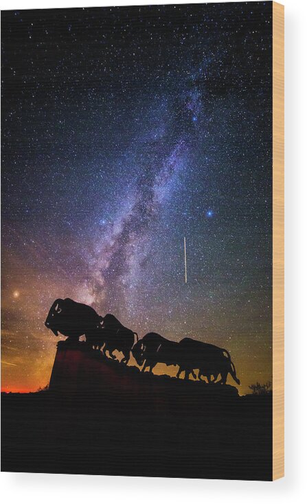 Caprock Canyons State Park Wood Print featuring the photograph Cosmic Caprock by Stephen Stookey