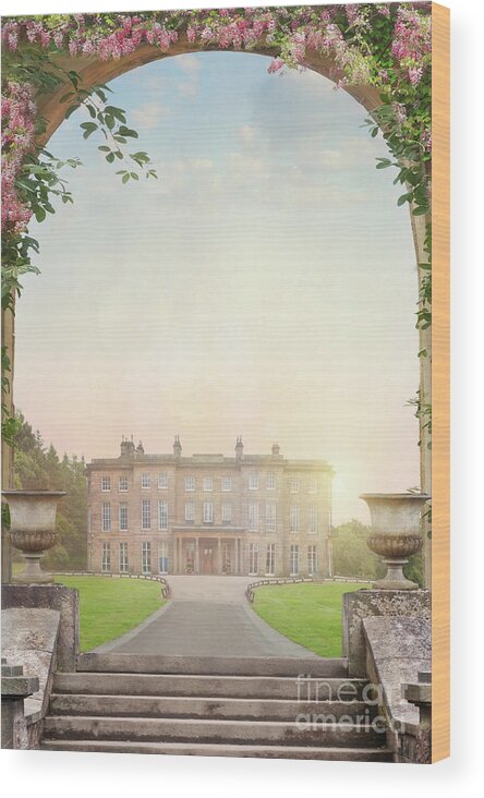 Historic Wood Print featuring the photograph Country Mansion At Sunset by Lee Avison
