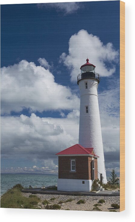 Crisp Wood Print featuring the photograph Crisp Point Lighthouse 7 by John Brueske