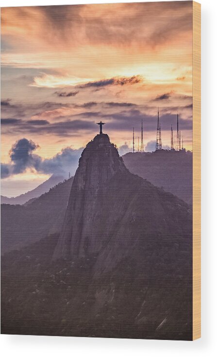 Outdoor Wood Print featuring the photograph Cristo Redentor - Christ The Redeemer by Desiree Silva