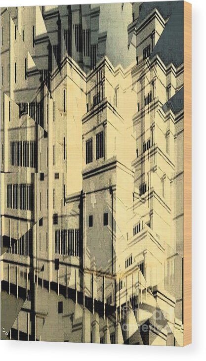 Building Wood Print featuring the digital art Cubic Building by Ron Bissett