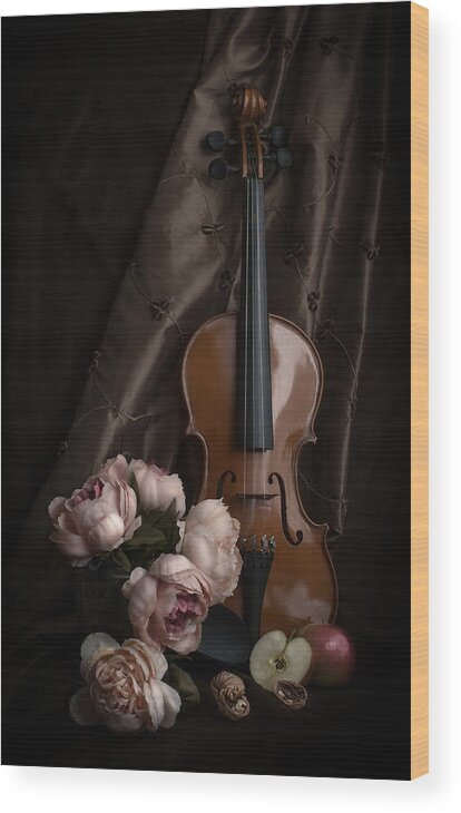 Violin Wood Print featuring the photograph Dance Me to the End of Love by Maggie Terlecki