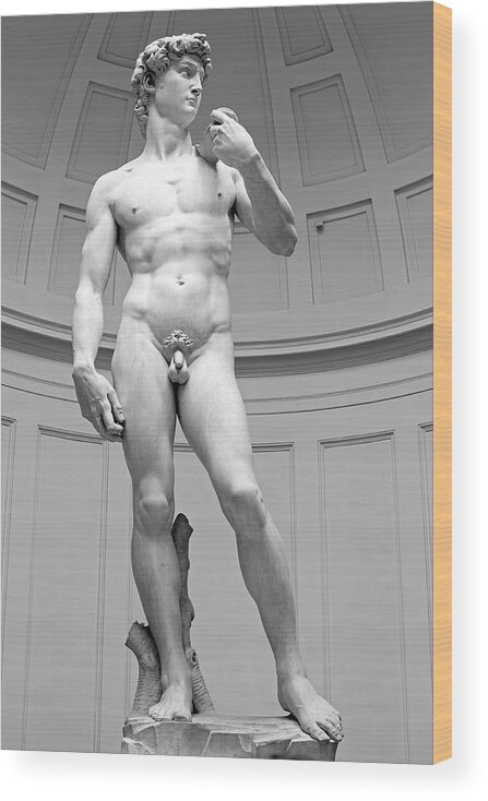 David Wood Print featuring the photograph Michelangelo David Marble Statue, Accademia Gallery, Florence, Italy by Kathy Anselmo