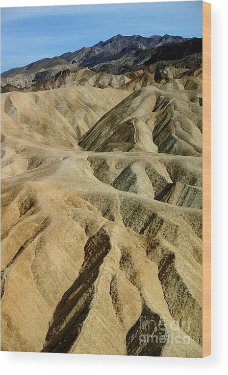 Desert Wood Print featuring the photograph Death Valley Waves by Mary Haber