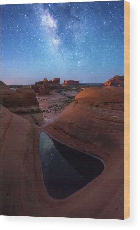 Utah Wood Print featuring the photograph Delta Night by Dustin LeFevre