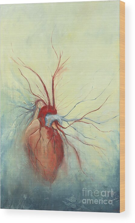 Heart Wood Print featuring the painting Determination by Priscilla Jo