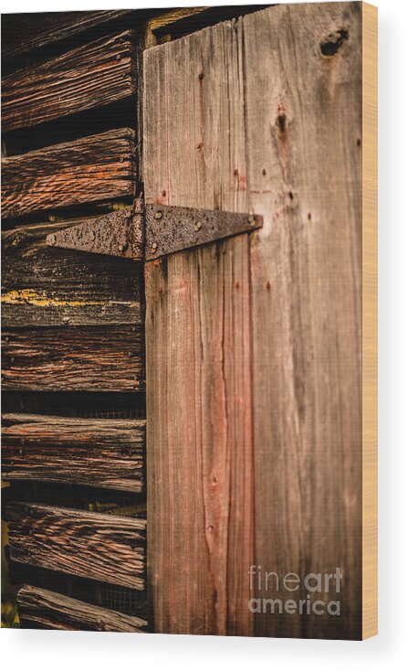 Country Door Wood Print featuring the photograph Door Hinge by Pamela Taylor