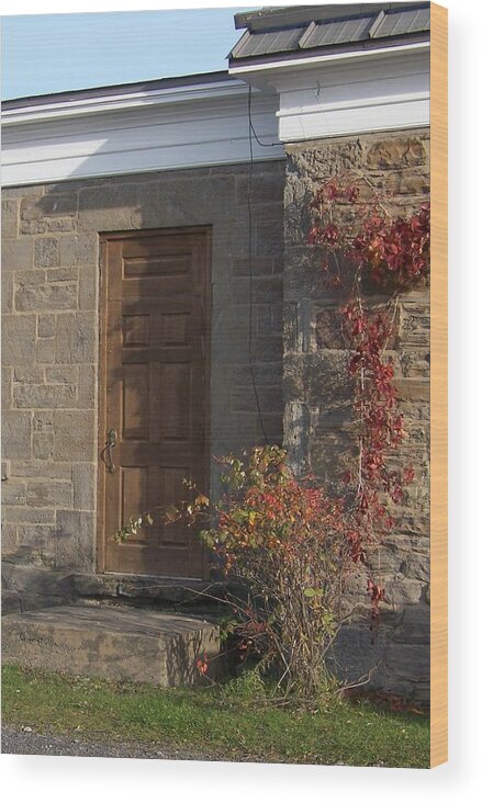 Stone Wood Print featuring the photograph Doorway at the Stone House - Photograph by Jackie Mueller-Jones