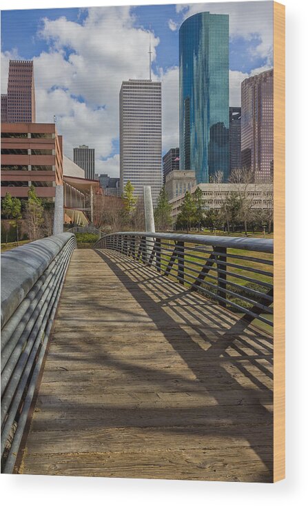 Houston Wood Print featuring the photograph Downtown Entrance by James Woody