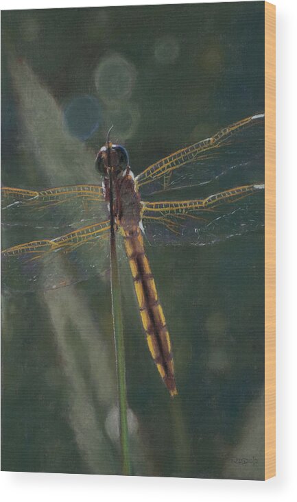 Art Wood Print featuring the painting Dragonfly by Christopher Reid
