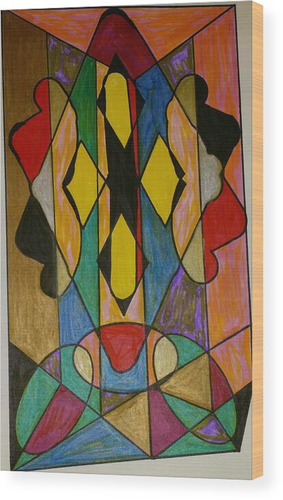 Geometric Art Wood Print featuring the glass art Dream 29 by S S-ray