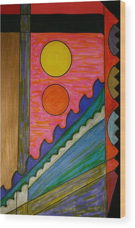 Geometric Art Wood Print featuring the glass art Dream 48 by S S-ray