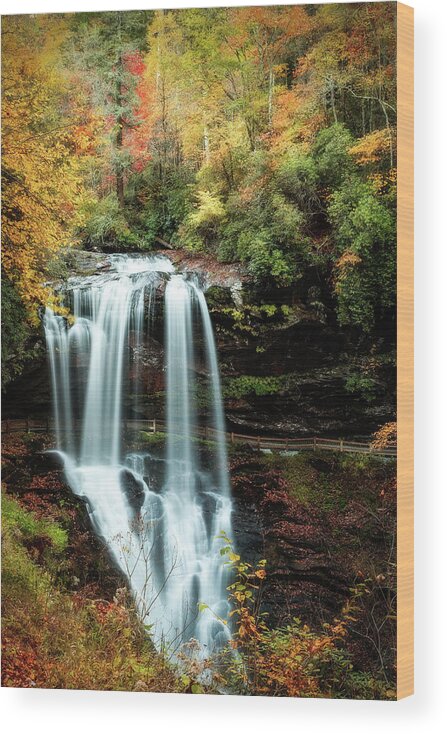 Dry Falls Wood Print featuring the photograph Dry Falls Autumn Splendor by Deborah Scannell