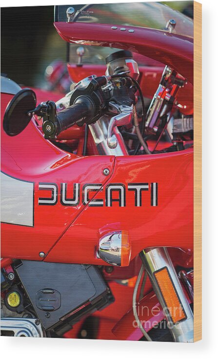 Ducati Mh900 Evoluzione Wood Print featuring the photograph Ducati Mh900 Evoluzione Portrait by Tim Gainey