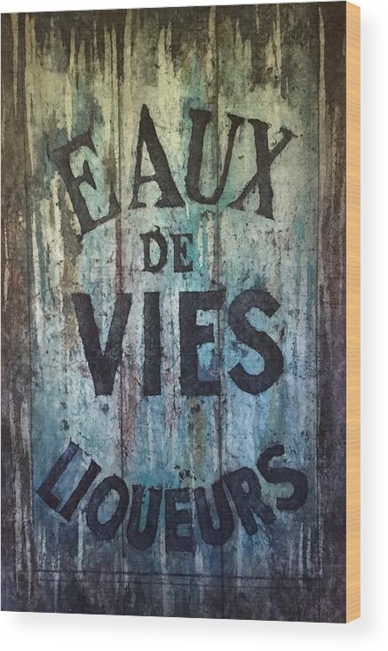 Water Of Life Wood Print featuring the painting Eaux de Vies by Diane Fujimoto