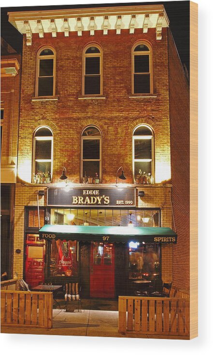 Taverns Wood Print featuring the photograph Eddie Brady's Tavern by Don Nieman