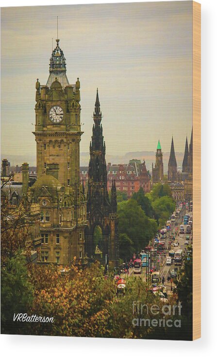 Edinburgh Wood Print featuring the photograph Edinburgh from Calton Hill by Veronica Batterson