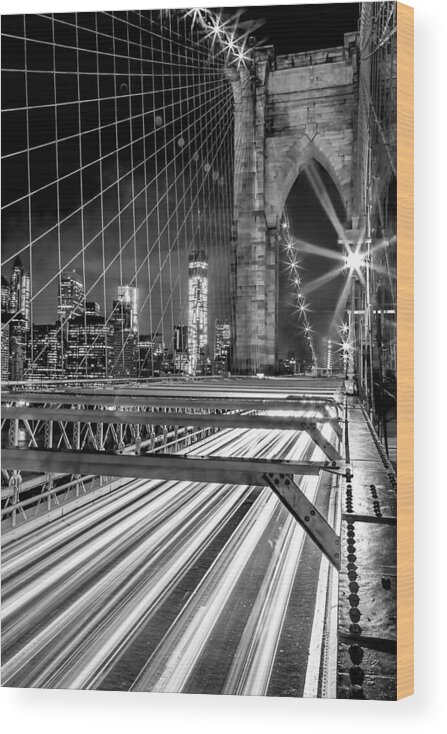 Brooklyn Bridge Wood Print featuring the photograph Electrify by Az Jackson