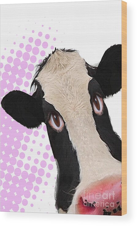 Cow Wood Print featuring the digital art Essex Cow by Roger Lighterness