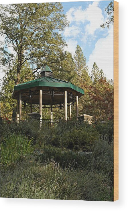 Gazebo Wood Print featuring the photograph Evening Gazebo in Paradise by Michele Myers