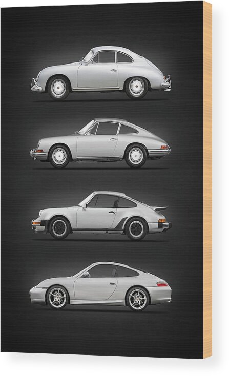 Porsche Wood Print featuring the photograph Evolution Of The 911 by Mark Rogan