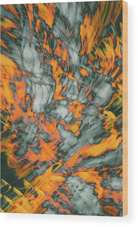 Fall Wood Print featuring the photograph Exploded Fall Leaf Abstract by Bruce Pritchett