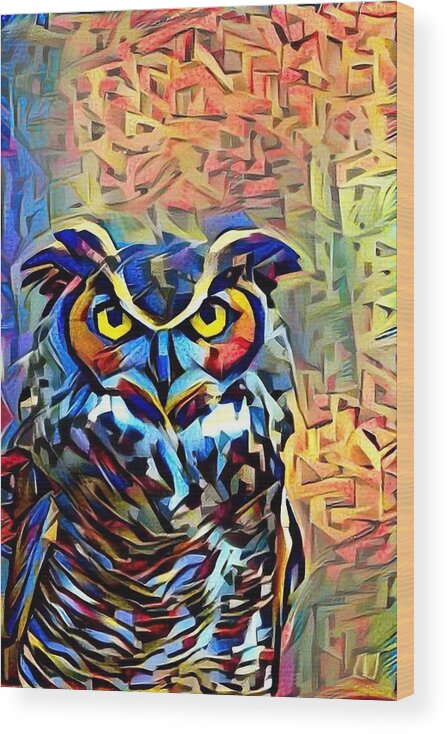Owl Wood Print featuring the photograph Eyes Of Wisdom by Geri Glavis
