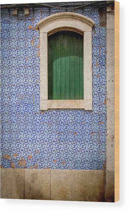 Faro Wood Print featuring the photograph Faro Blue Tiles by Nigel R Bell