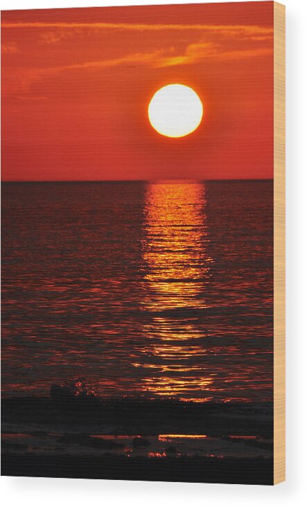 Sunset Wood Print featuring the photograph Fiery Florida Sunset by Rose Hill