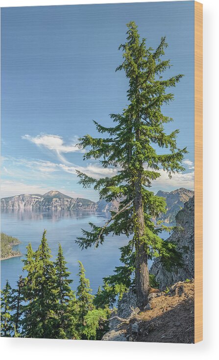 Discovery Wood Print featuring the photograph Discovery Point, Crater Lake by Alexander Kunz