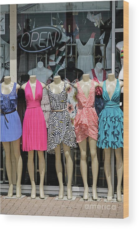 Dresses Wood Print featuring the photograph Flirty by Kathy Strauss