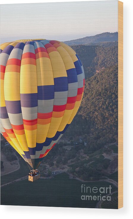 Hot Air Balloon Wood Print featuring the photograph Floating Balloon by Ana V Ramirez